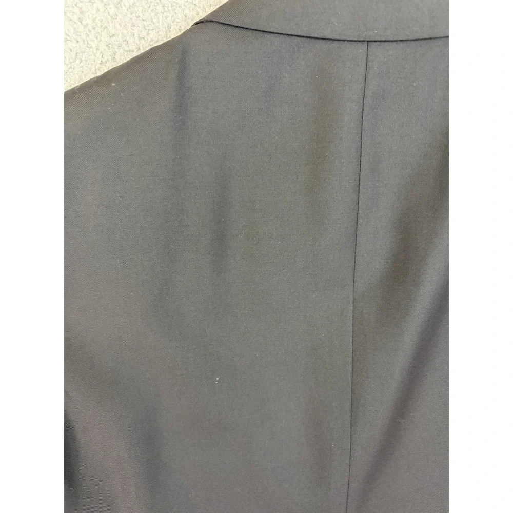 Ermenegildo Zegna Suit Jacket Mens 54 Black Wool Double Breasted Peak Lapel Men